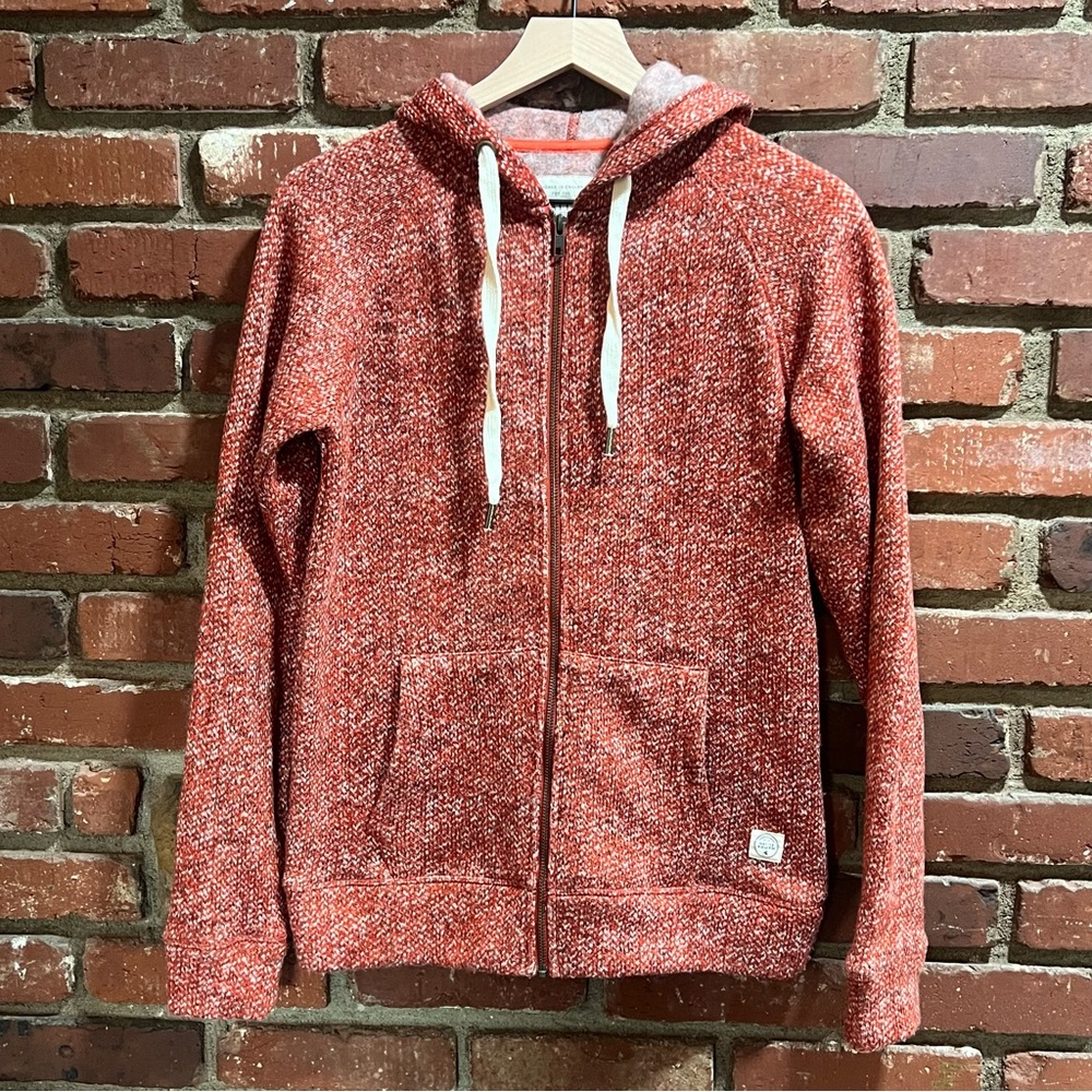 Native Youth men's knit effect hoodie orange size small super soft‎ comfy relax